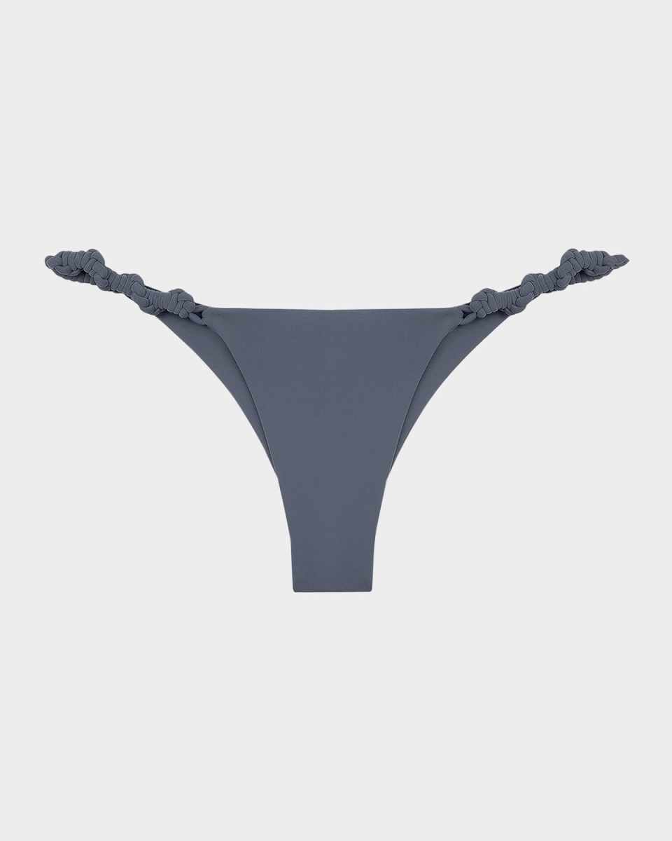 Solid Holly Detail Cheeky Bikini Bottoms